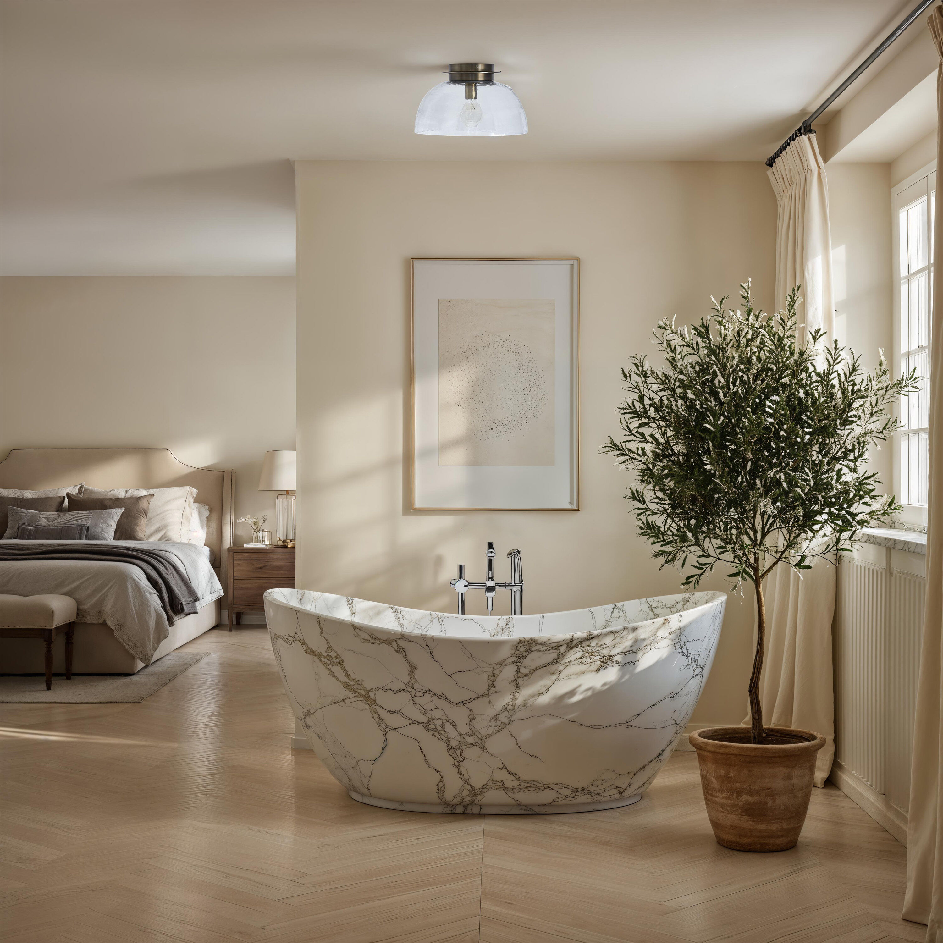 Liliane 1 Light 15 inch Clear Hammered Glass Flush Mount Ceiling Light