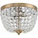 Nola 2 Light 11.5 inch Vibrant Gold Flush Ceiling Light