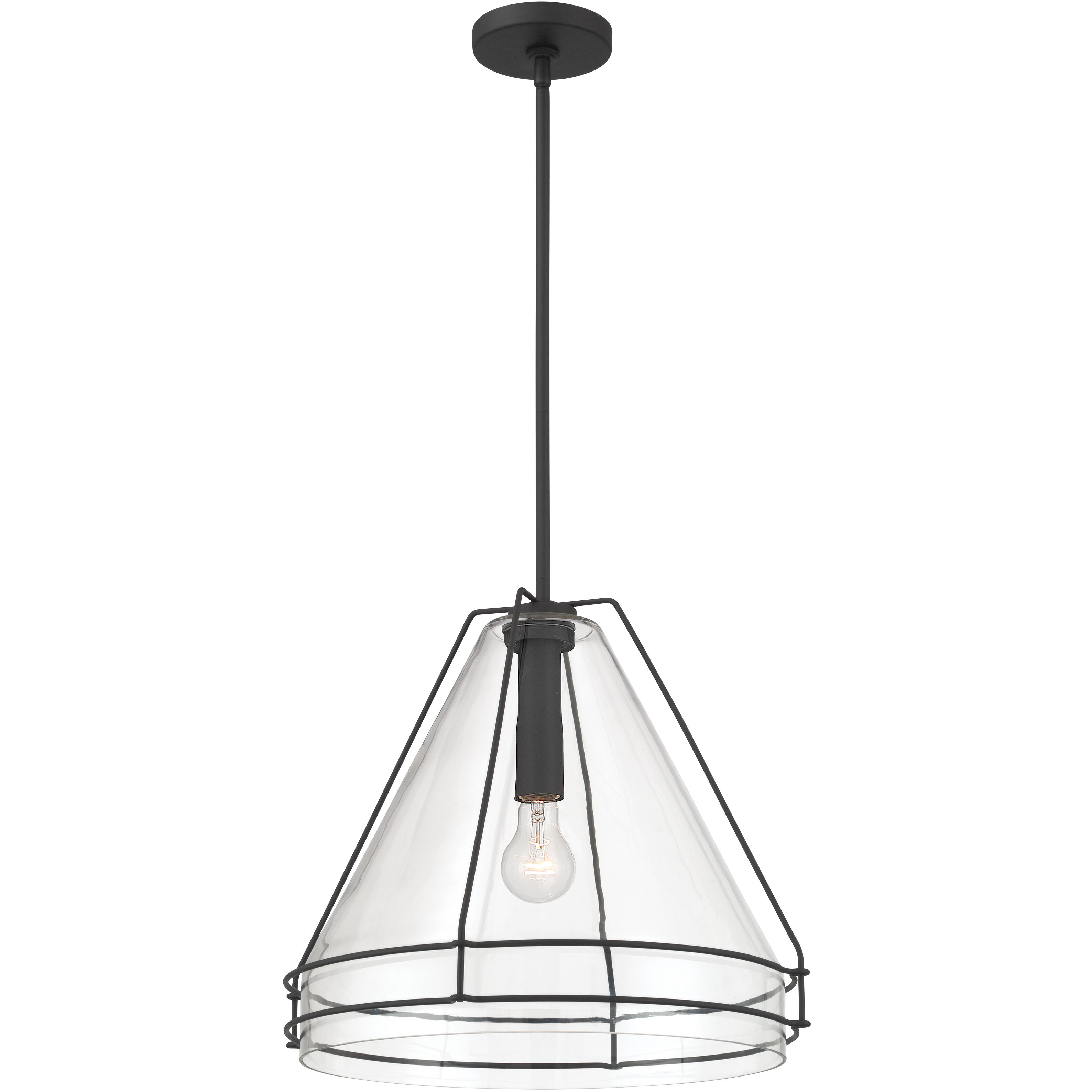Lorenth 1 Light 18 inch Dark Matte Black Pendant Ceiling Light