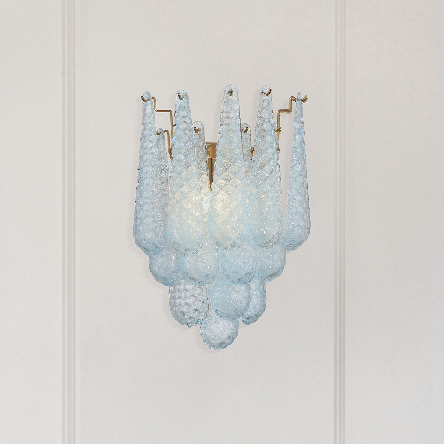 Ollie Bath Wall Light in Sand Glass Blue