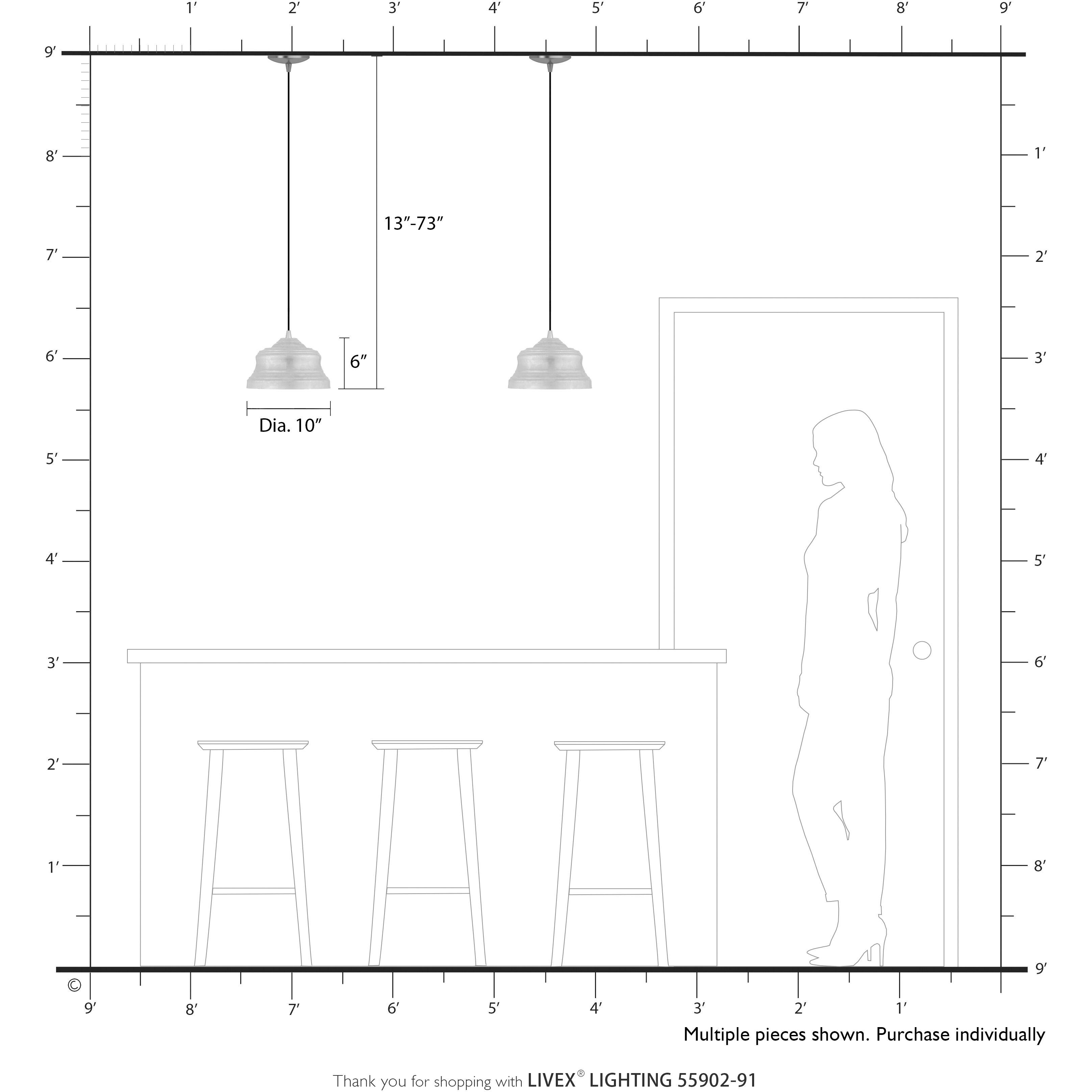 Endicott 1 Light 10 inch Brushed Nickel Pendant Ceiling Light