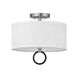 Galerie Link 2 Light 13 inch Brushed Nickel Semi-Flush Mount Ceiling Light
