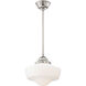 ML 1 Light 14 inch Polished Nickel Pendant Ceiling Light