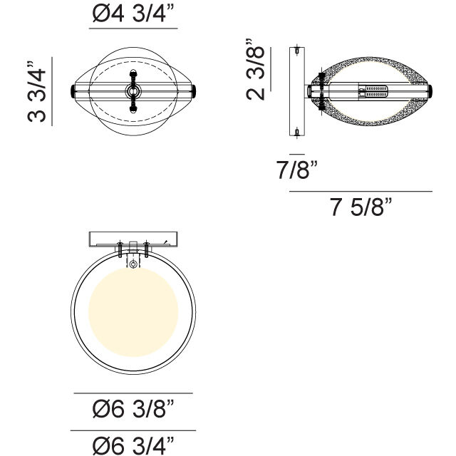 Chatoyant Wall Sconce Wall Light in Matte Black