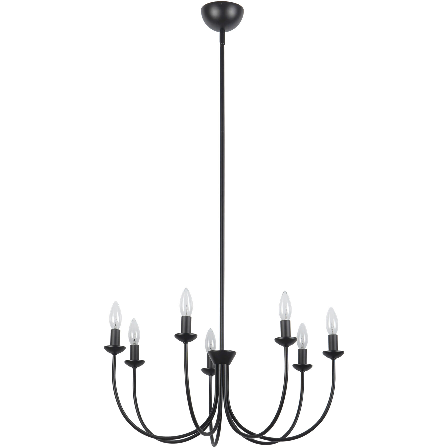 Alora Mood Ember 7 Light 25.75 inch Matte Black Chandelier Ceiling Light