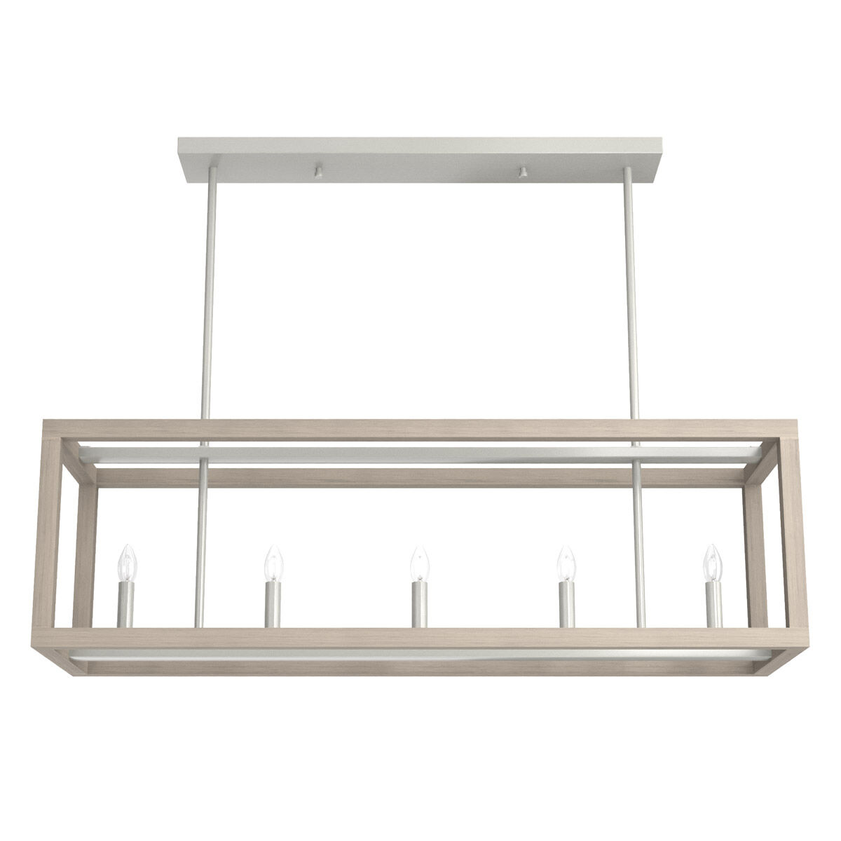 Squire Manor 5 Light 40 inch Brushed Nickel Linear Chandelier Ceiling Light