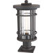 Jordan 1 Light 19.75 inch Oil Rubbed Bronze Outdoor Pier Mounted Fixture in 7.25