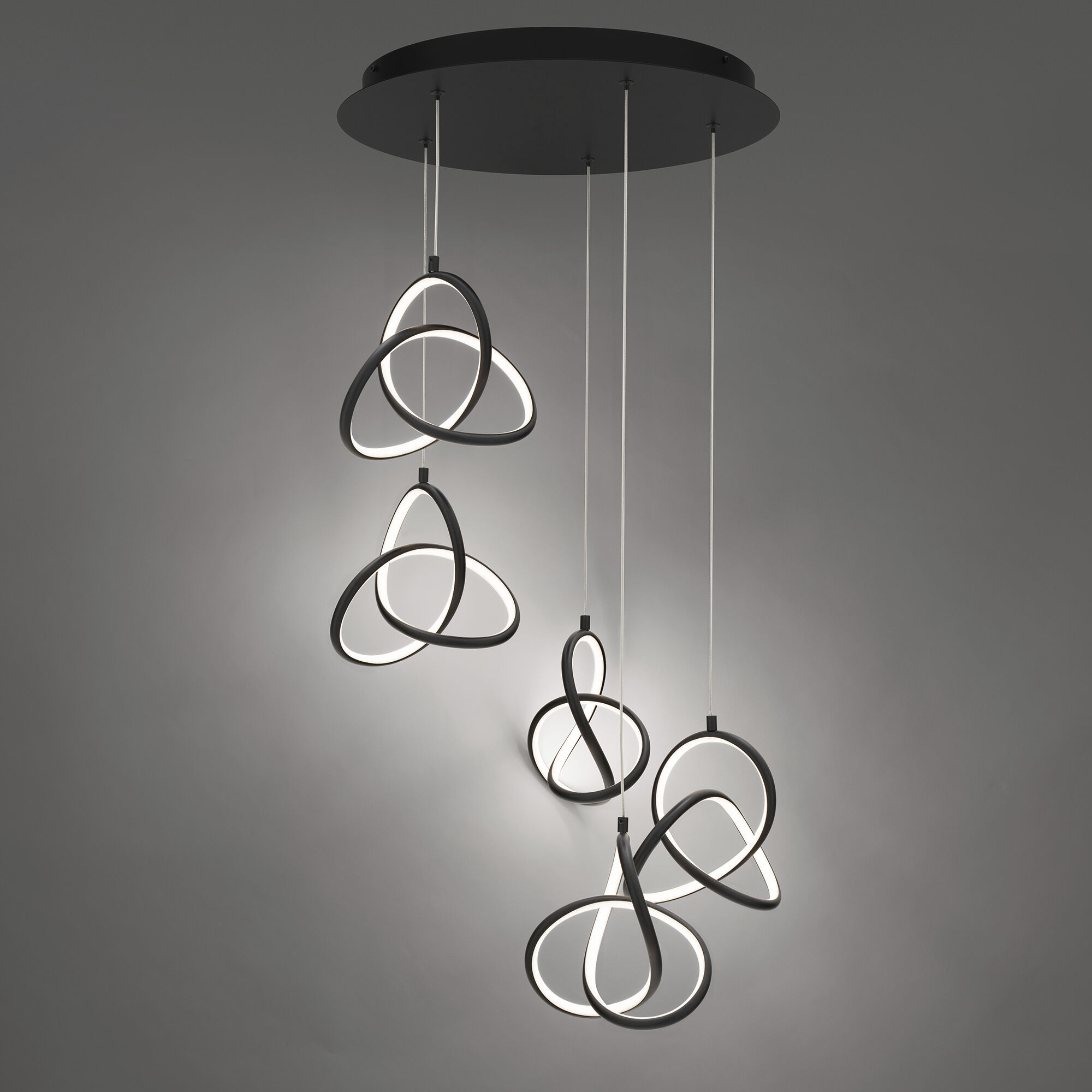 Vornado LED 17 inch Black Multi-Light Pendant Ceiling Light, dweLED