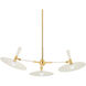 Milena 3 Light 42 inch Aged Brass and Soft Cream Chandelier Ceiling Light