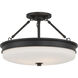 Halora 3 Light 15.25 inch Dark Matte Black Semi-Flush Mount Ceiling Light