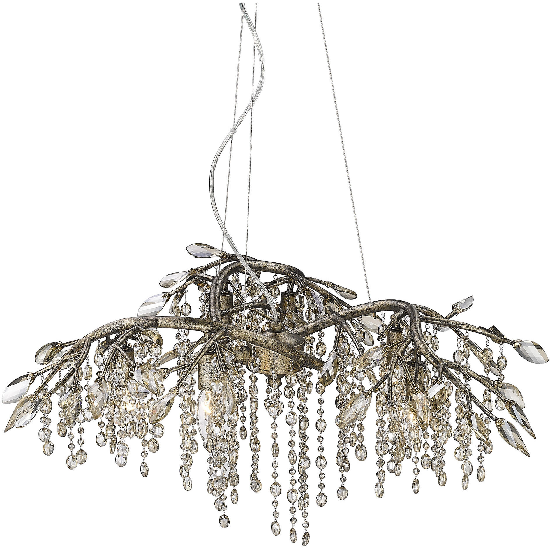 Autumn Twilight 31 inch 60.00 watt Mystic Gold Chandelier Ceiling Light, Large