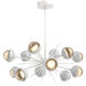 Cabochon LED 40.5 inch Salt White with White Marble Chandelier Ceiling Light in 3000K LED, Amber, Startburst