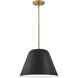 Madi LED 16 inch Lacquered Brass with Black accents Pendant Ceiling Light