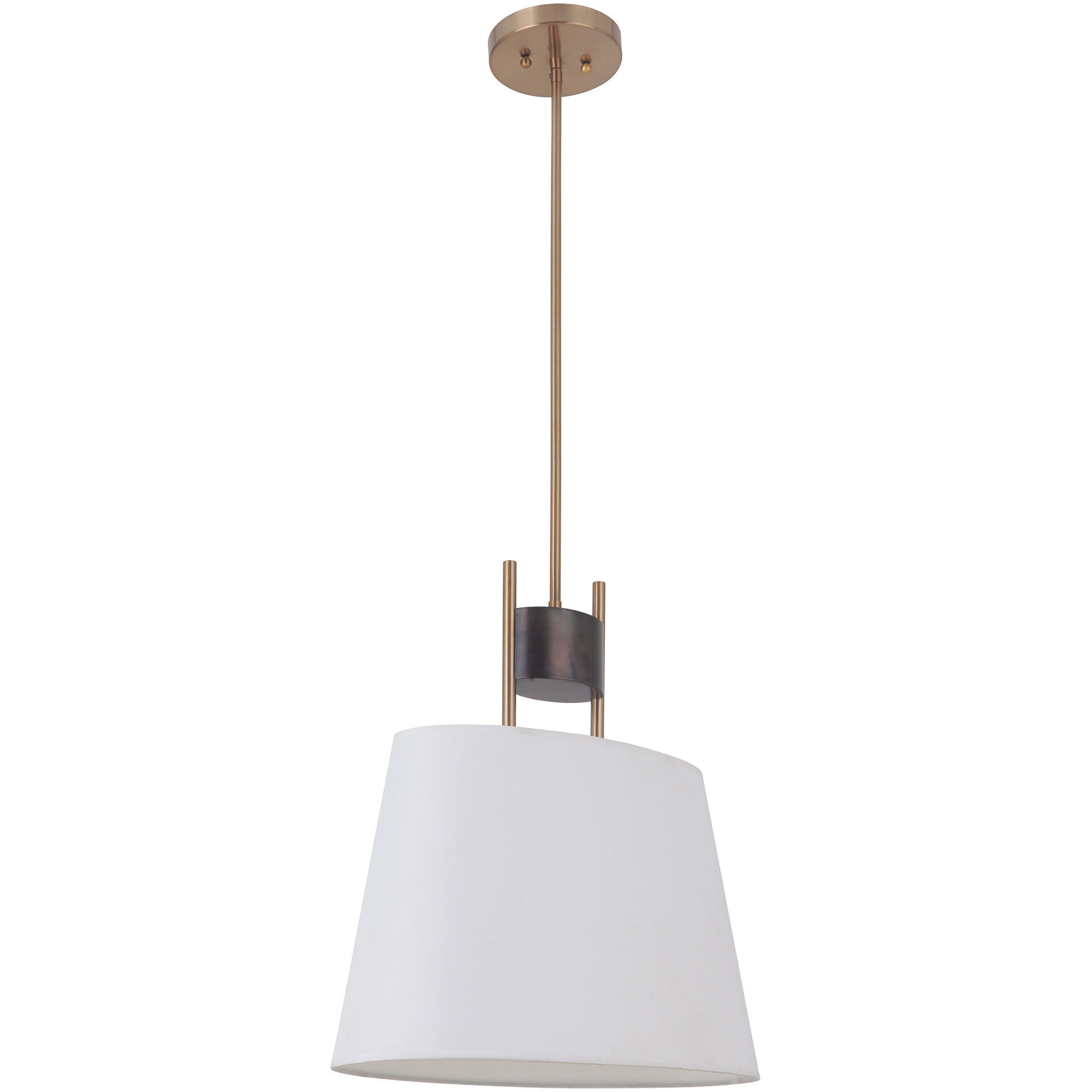 Parker 1 Light 10.43 inch Fired Steel/Satin Brass Pendant Ceiling Light