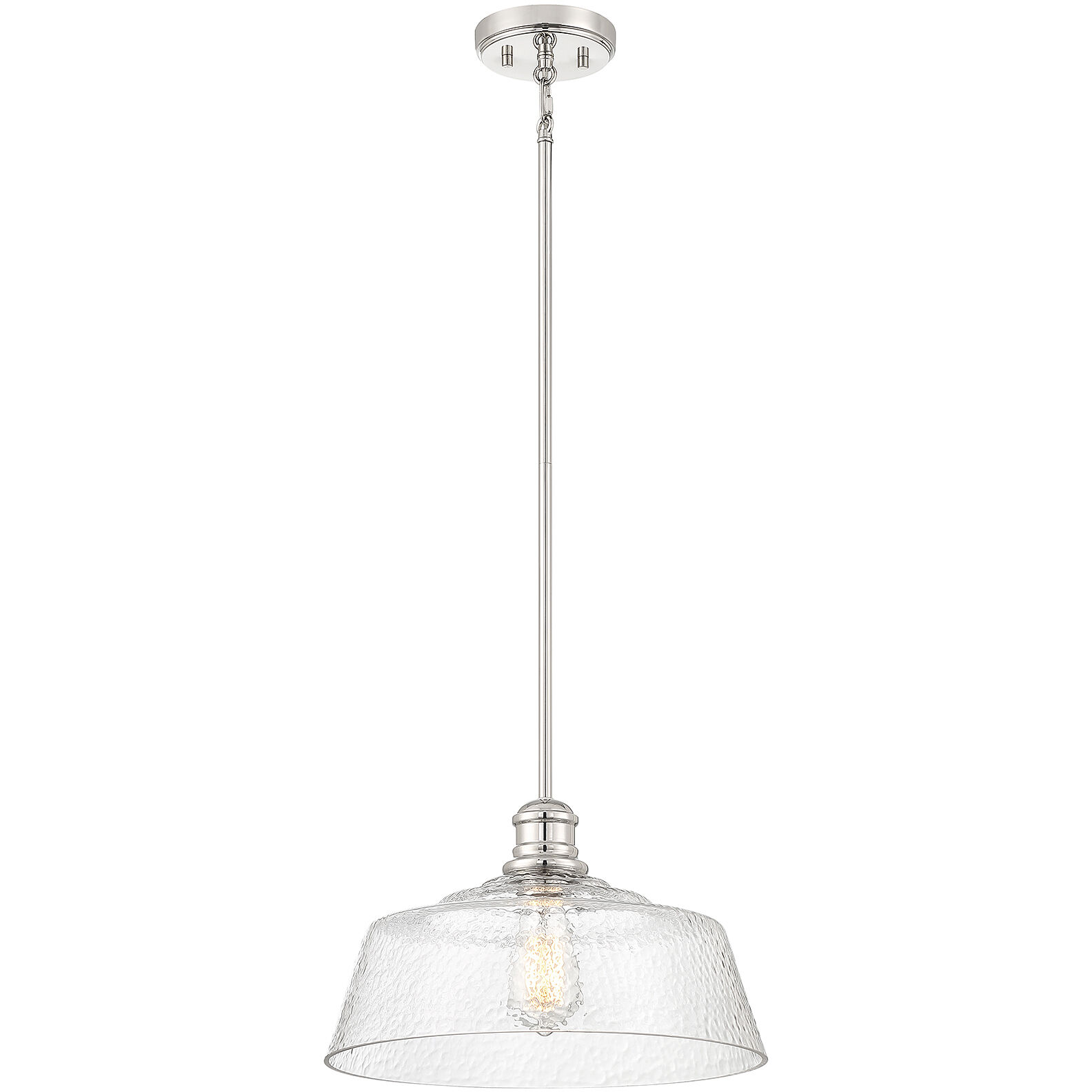 Vintage 1 Light 15 inch Polished Nickel Pendant Ceiling Light