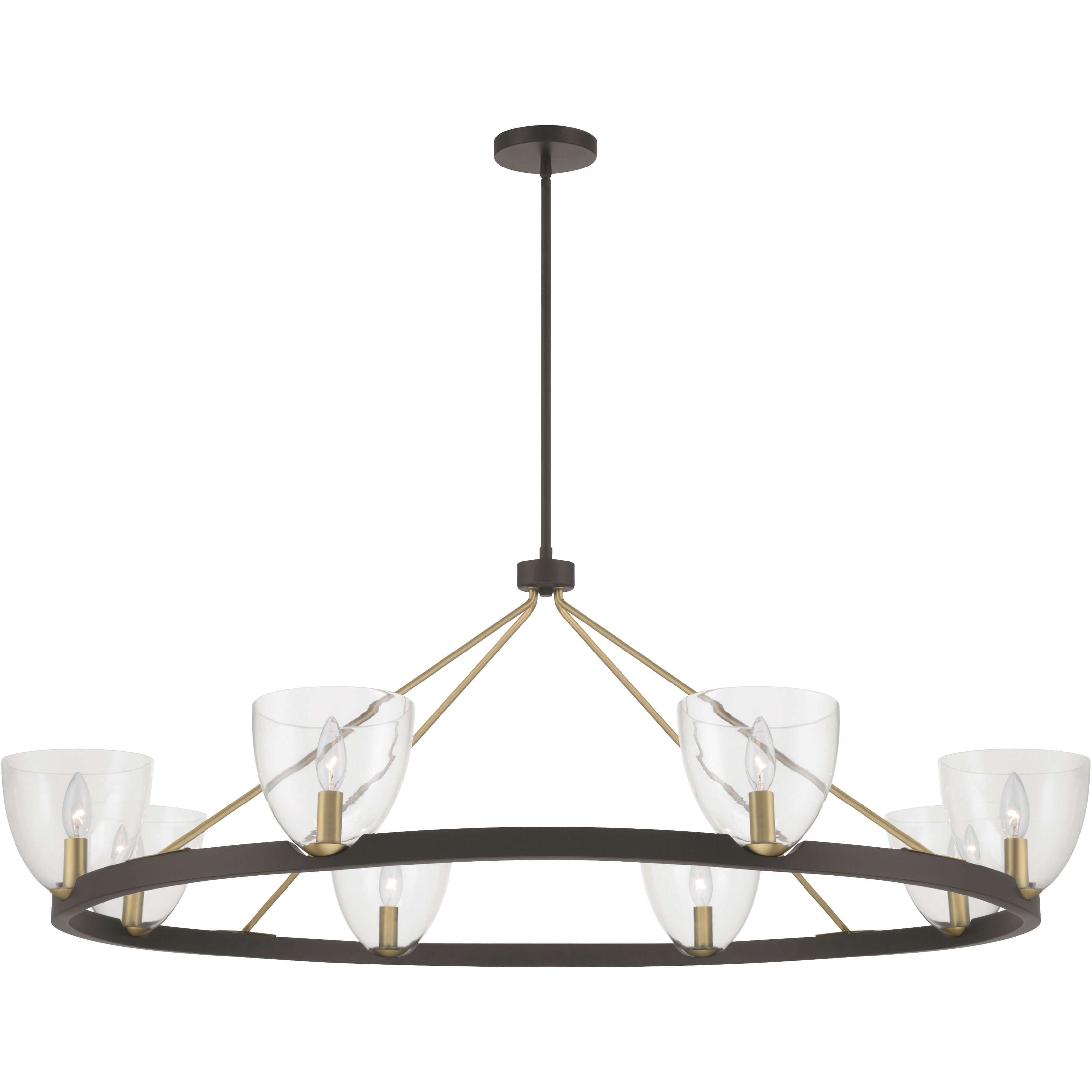 Noellea 8 Light 50 inch Dark Bronze and Legacy Brass Chandelier Ceiling Light