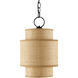 Mathias 1 Light 10 inch Satin Black/Natural Pendant Ceiling Light