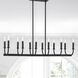 Bailey 12 Light 42 inch Matte Black Linear Chandelier Ceiling Light