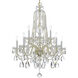 Traditional Crystal 10 Light 32 inch Polished Brass Chandelier Ceiling Light in Clear Swarovski Strass