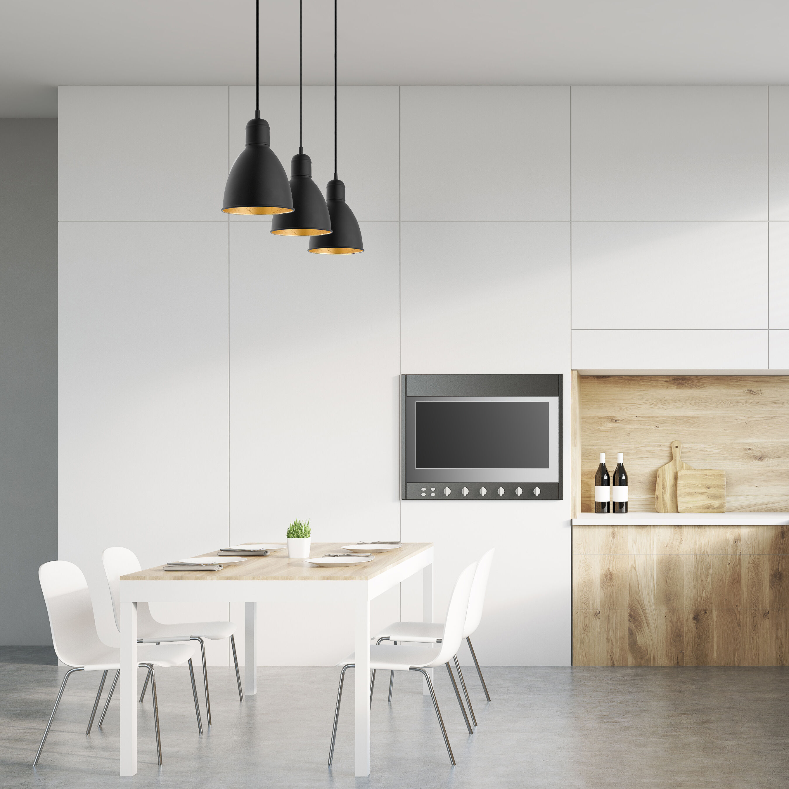 Priddy 2 1 Light 6.1 inch Black and Gold Mini Pendant Ceiling Light