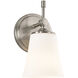 Fusion Collection - Tulsi Family 1 Light 5.25 inch Brushed Nickel and Opal Wall Sconce Wall Light, EVOLV