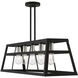 Schofield 5 Light 40 inch Black with Brushed Nickel Accents Linear Chandelier Ceiling Light