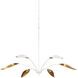 Yuriko 6 Light 66.75 inch Gesso White and Contemporary Gold Leaf Chandelier Ceiling Light