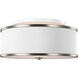 Sean Lavin Lennon 3 Light 20 inch Satin Nickel Semi-Flush Mount Ceiling Light, White Shantung