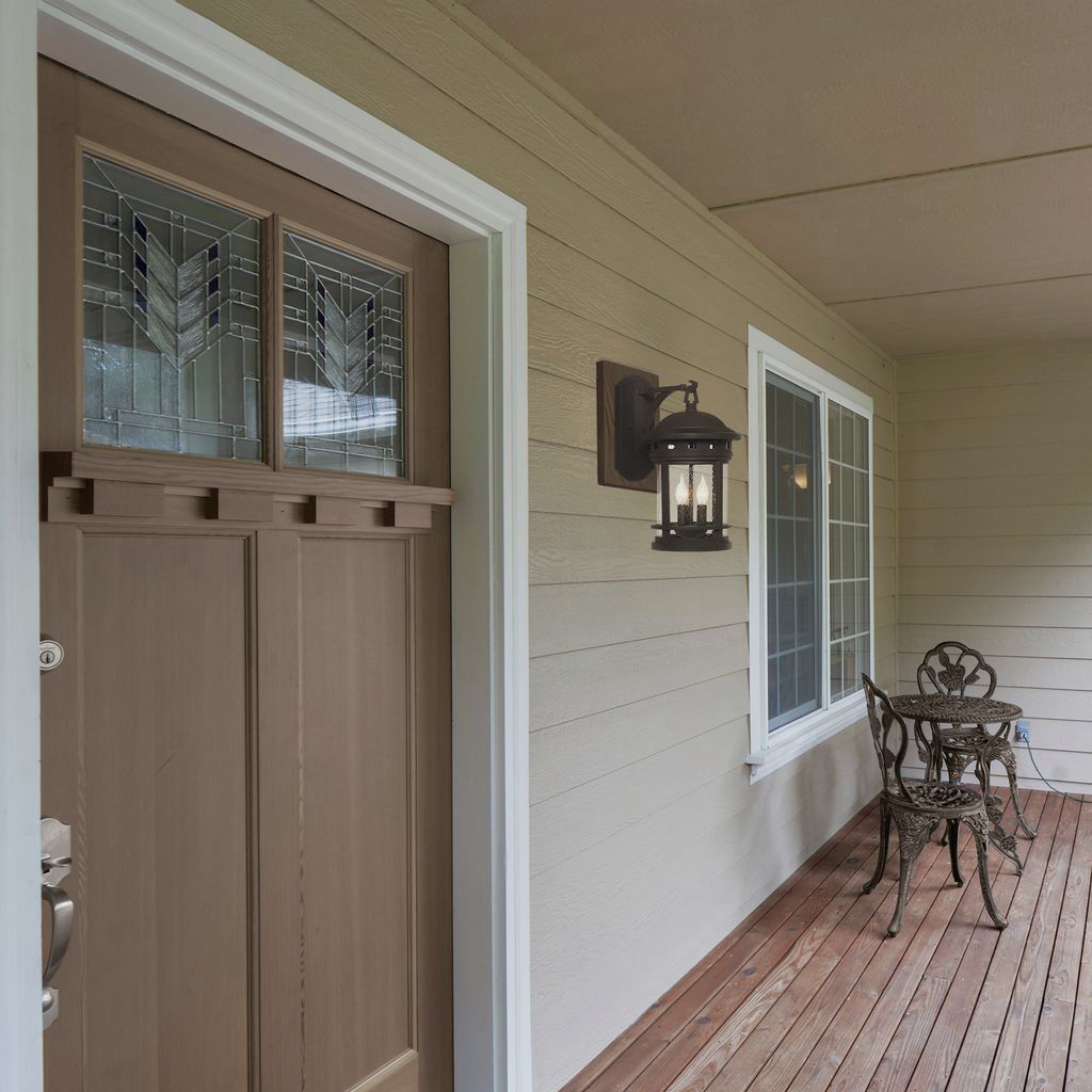 Sedona 3 Light 16 inch Oil Rubbed Bronze Outdoor Wall Lantern in Seedy