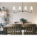 Modern 4 Light 40 inch Matte Black Linear Chandelier Ceiling Light