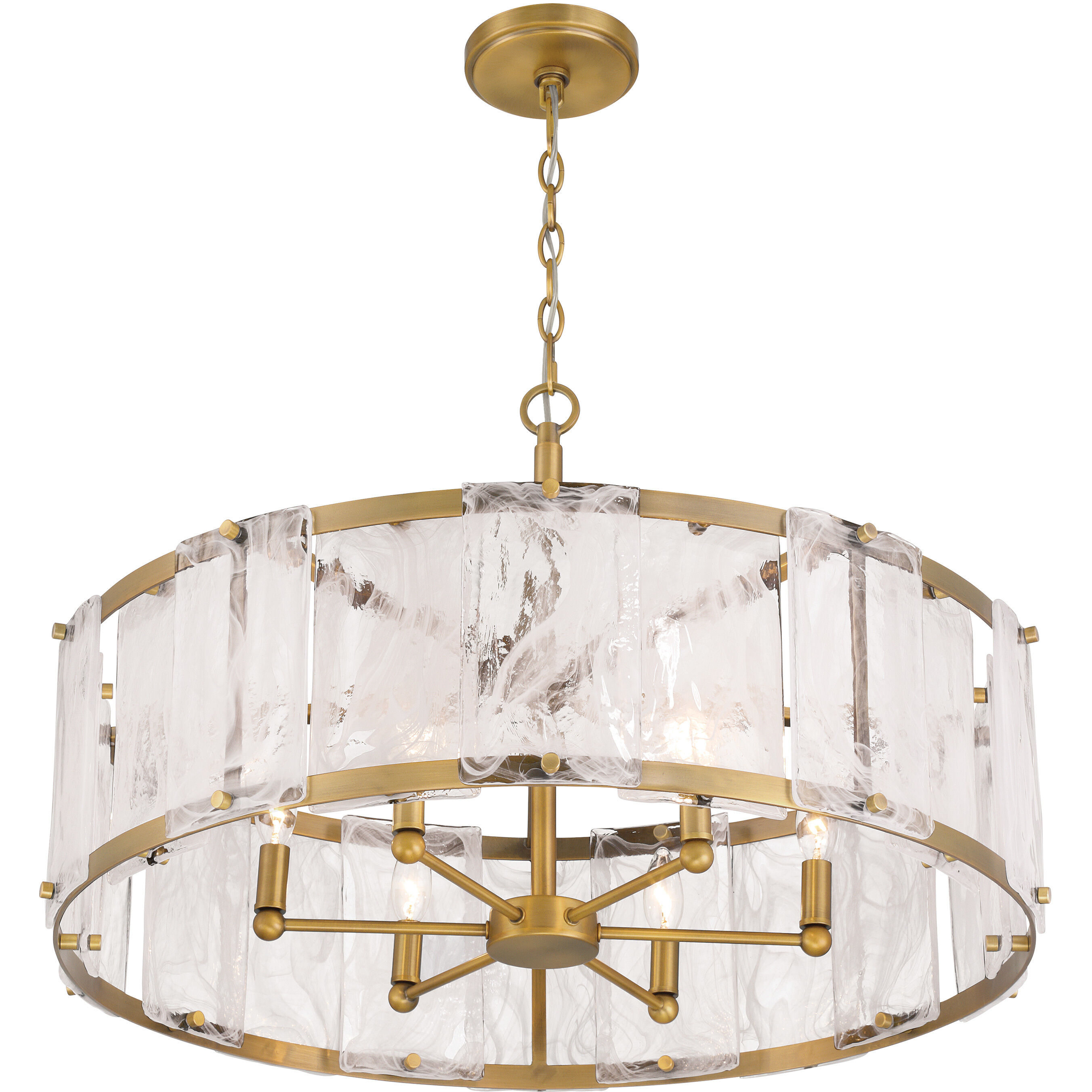 Veil 6 Light 28 inch Legacy Brass Pendant Ceiling Light