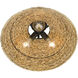Rue 3 Light 18.75 inch Matte Black Semi-Flush Mount Ceiling Light in Woven Sweet Grass