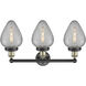 Geneseo 3 Light 24 inch Black Antique Brass Bath Vanity Light Wall Light in Clear Crackle Glass