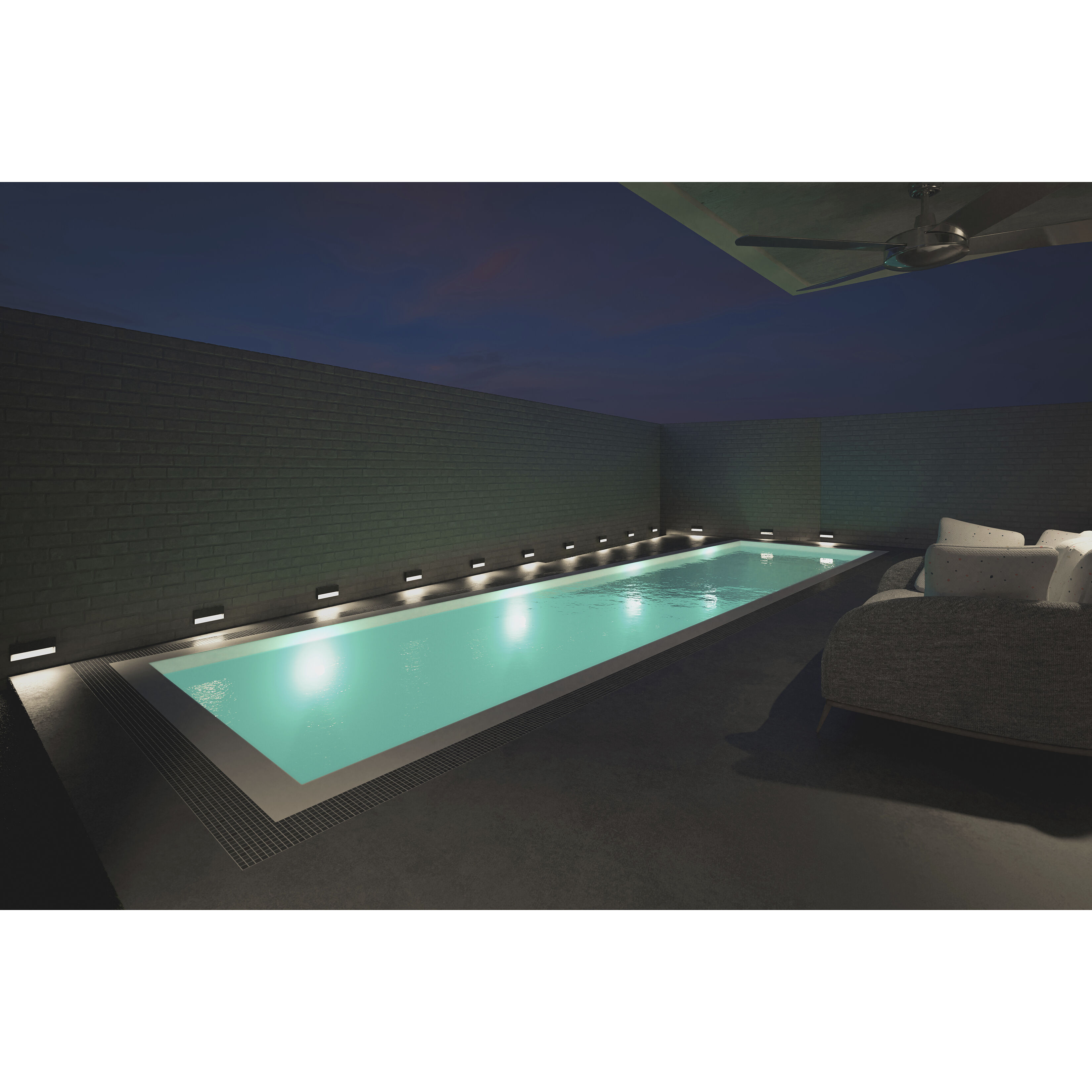 Piazza 277 9 watt Anthracite Outdoor Step Light