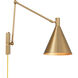 Pharos 60.00 watt Noble Brass Adjustable Wall Sconce Wall Light