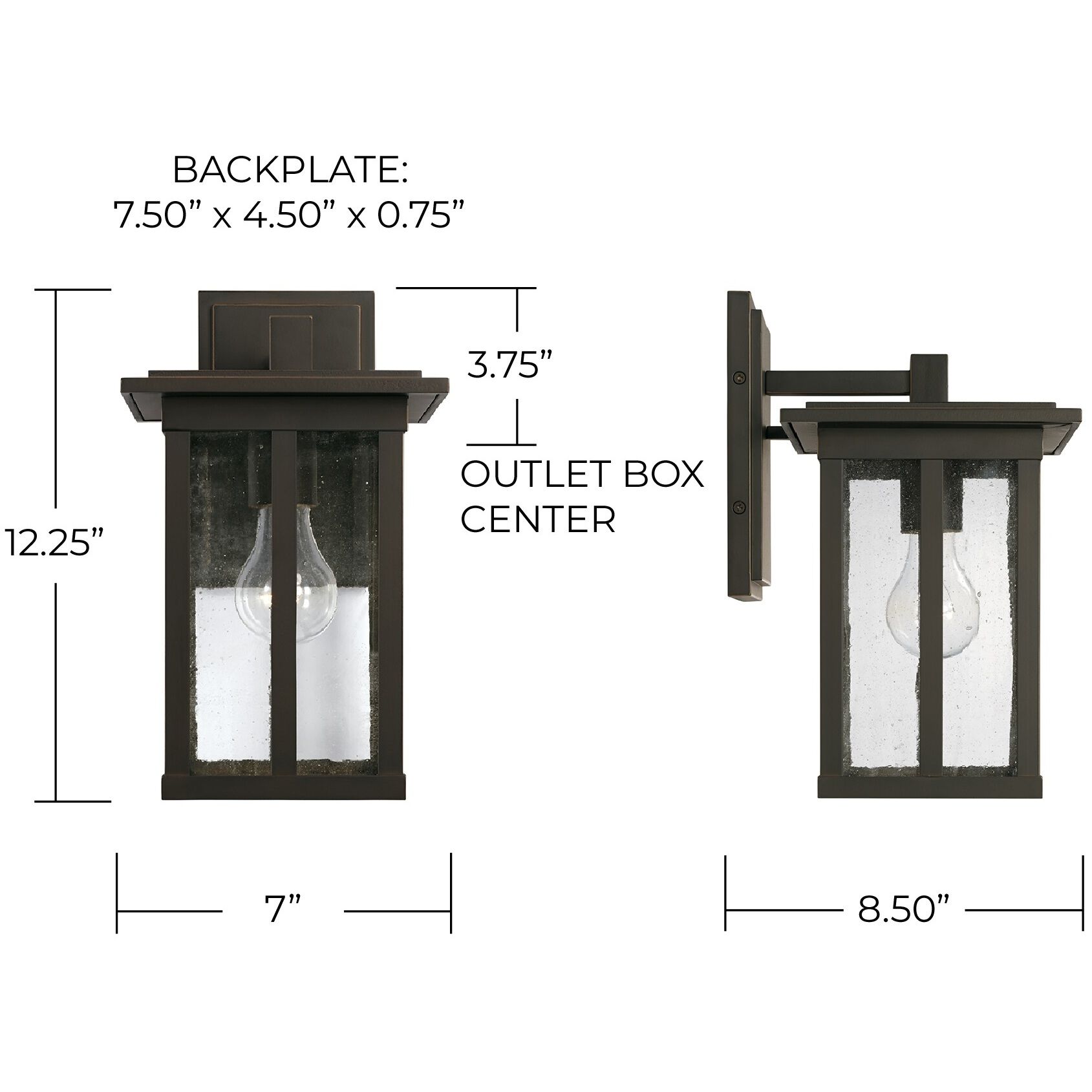 Barrett 1 Light 12 inch Oiled Bronze Outdoor Wall Lantern