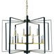 Camille 12 Light 36 inch Satin Brass with Matte Black Accents Foyer Chandelier Ceiling Light