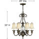 Plantation 7 Light 28 inch Pearl Bronze Indoor Chandelier Ceiling Light