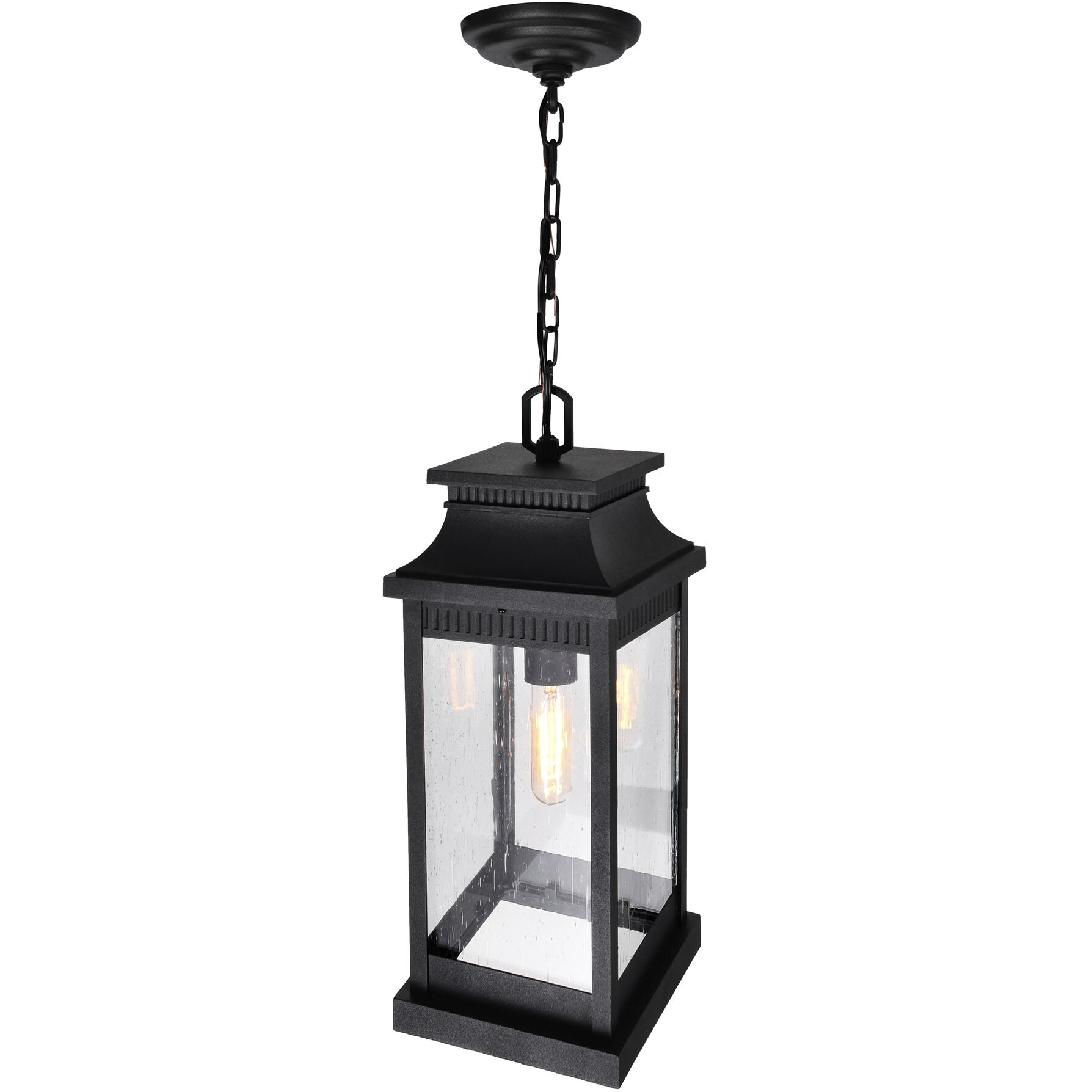Milford 1 Light 7.25 inch Black Outdoor Hanging Light