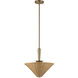 Alora Mood Bridgette 1 Light 16.38 inch Brushed Gold and Rattan Pendant Ceiling Light in Rattan Shade