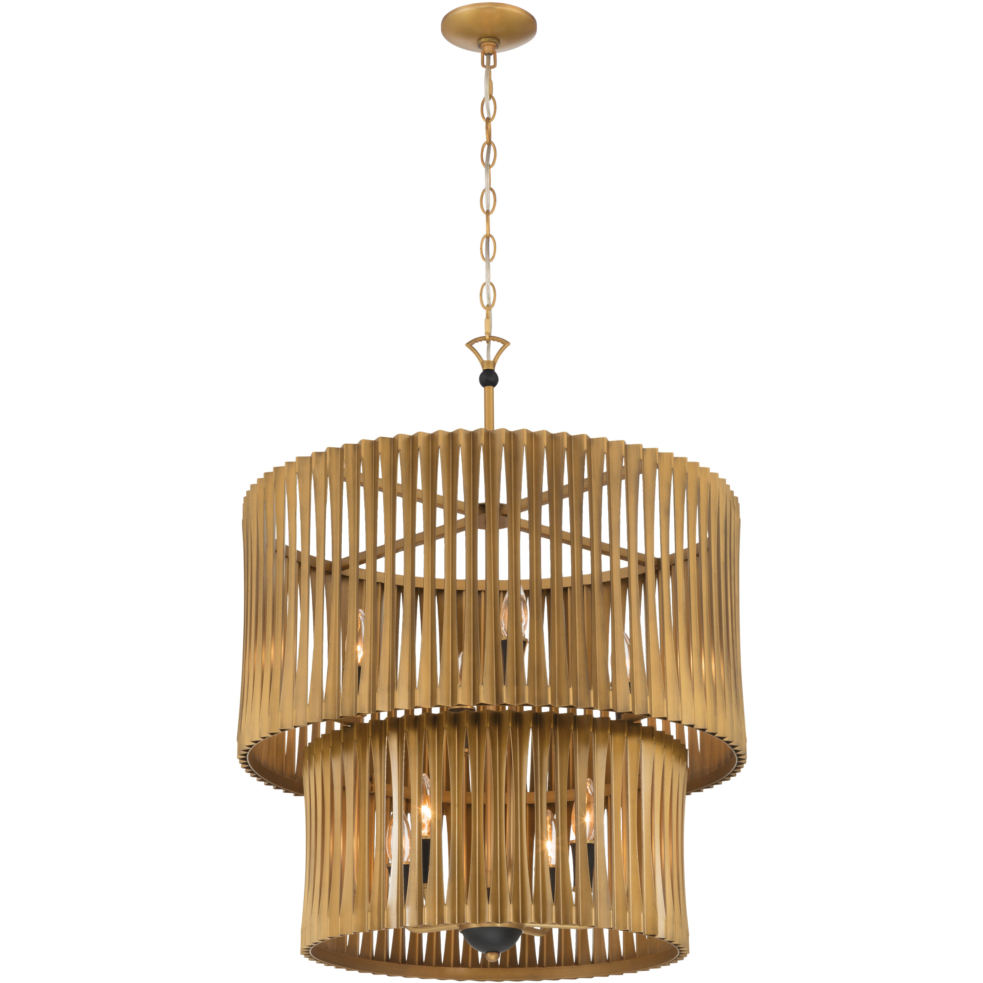 Aven 8 Light 24 inch Sand Coal Black and Legacy Brass Pendant Ceiling Light