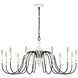 Val de Loire 12 Light 48 inch Textured White with Black Chandelier Ceiling Light