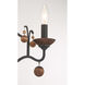 Colonial Charm 3 Light 16.75 inch Old World Bronze with Walnut Semi Flush Ceiling Light