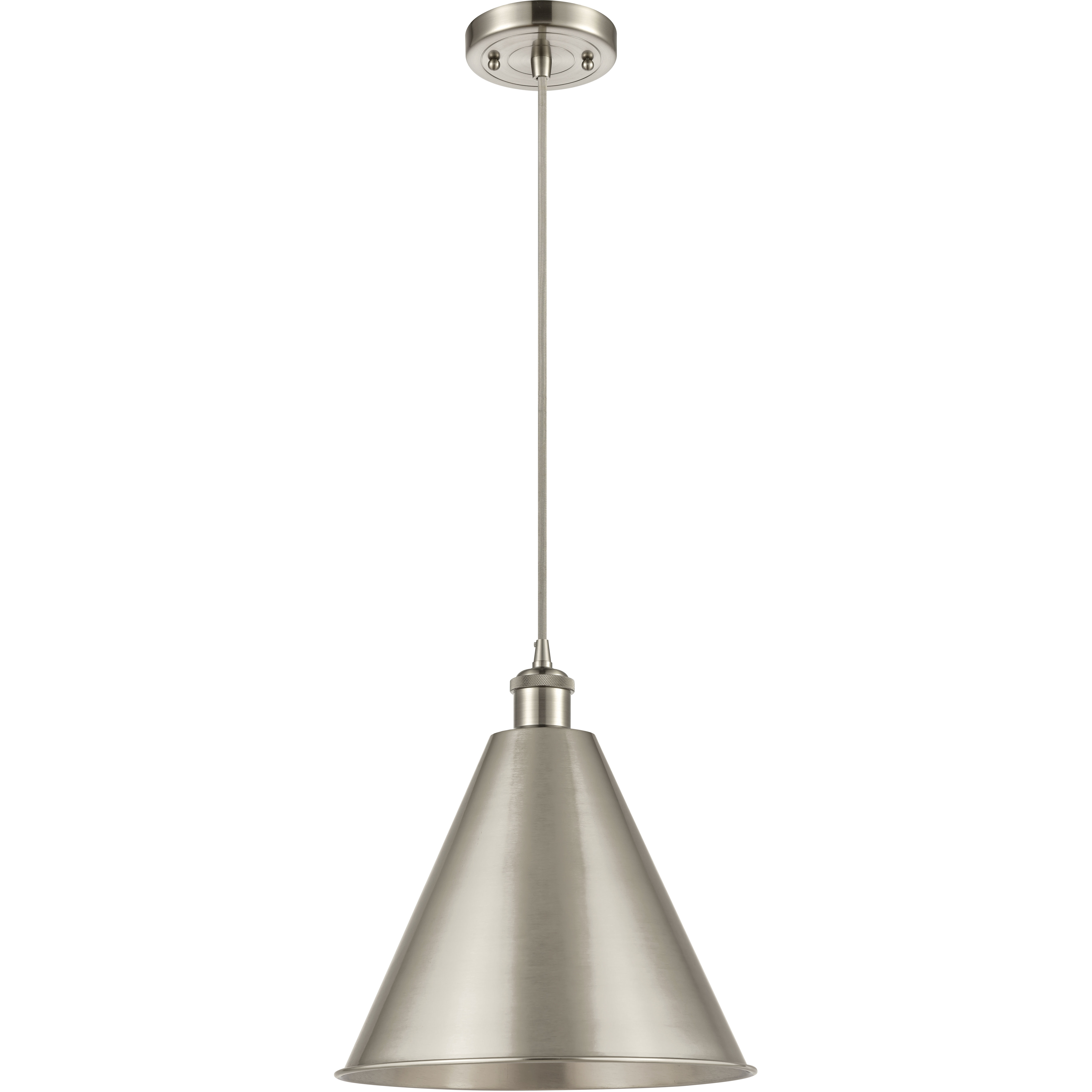 Ballston Cone 1 Light 16 inch Brushed Satin Nickel Mini Pendant Ceiling Light