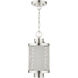Nottingham 1 Light 9 inch Brushed Nickel Outdoor Pendant Lantern