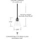 Baker 1 Light 5.5 inch Matte Black Pendant Ceiling Light, Convertible Dual Mount