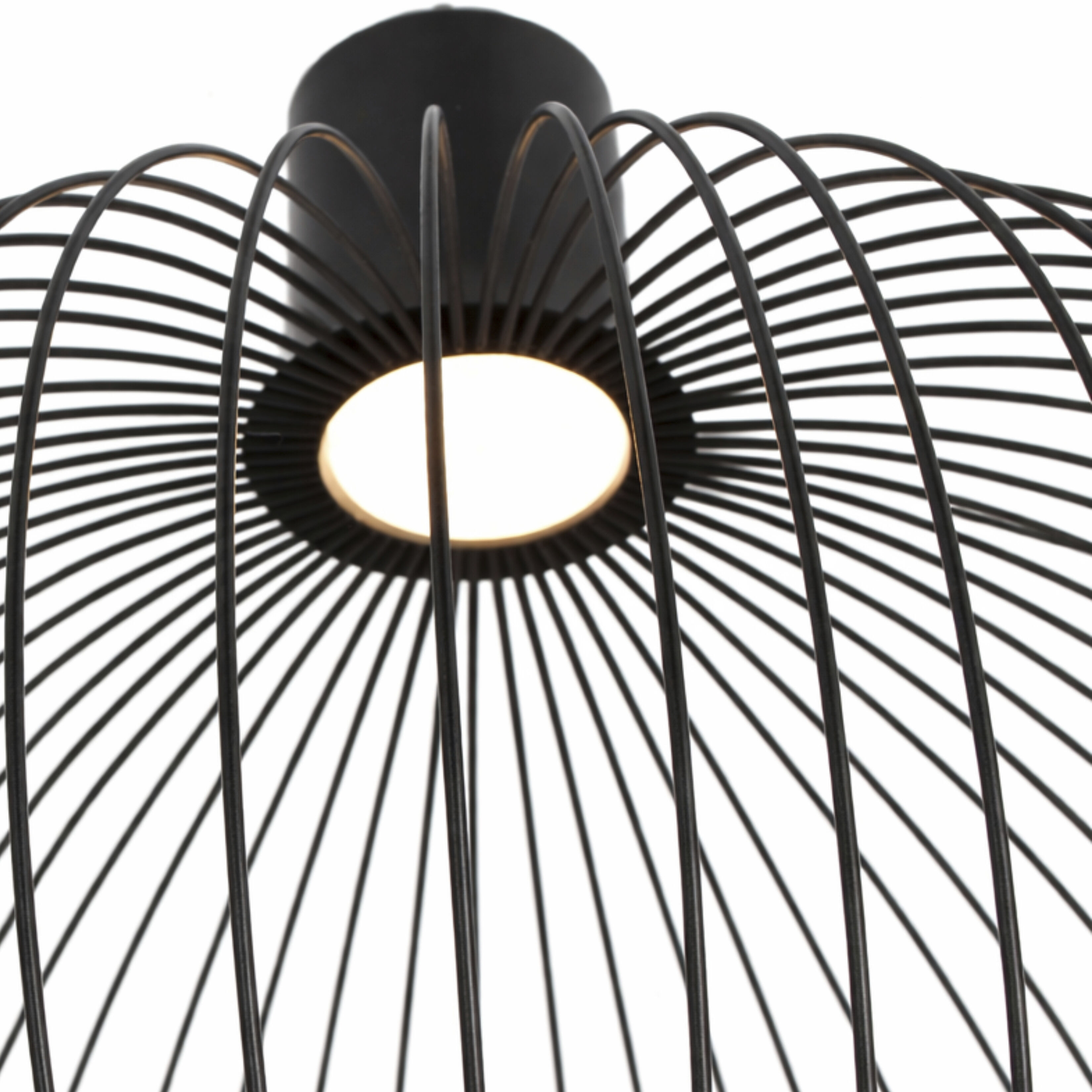 Orland Family 24 inch Matte Black Pendant Ceiling Light in 24" D x 24" W x 27" H, EVOLV