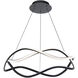 Swerve LED 26 inch Black Chandelier Ceiling Light in 3000K, dweLED