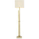 Destino 74.61 inch 40 watt Vintage Brass with Travertine Base Floor Lamp Portable Light