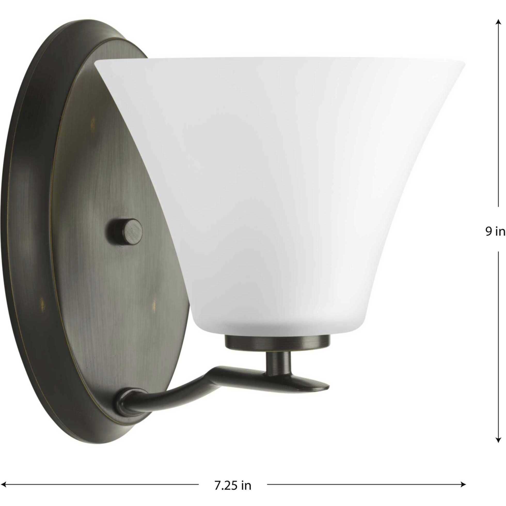 Bravo 1 Light 7.25 inch Antique Bronze Bath Vanity Wall Light